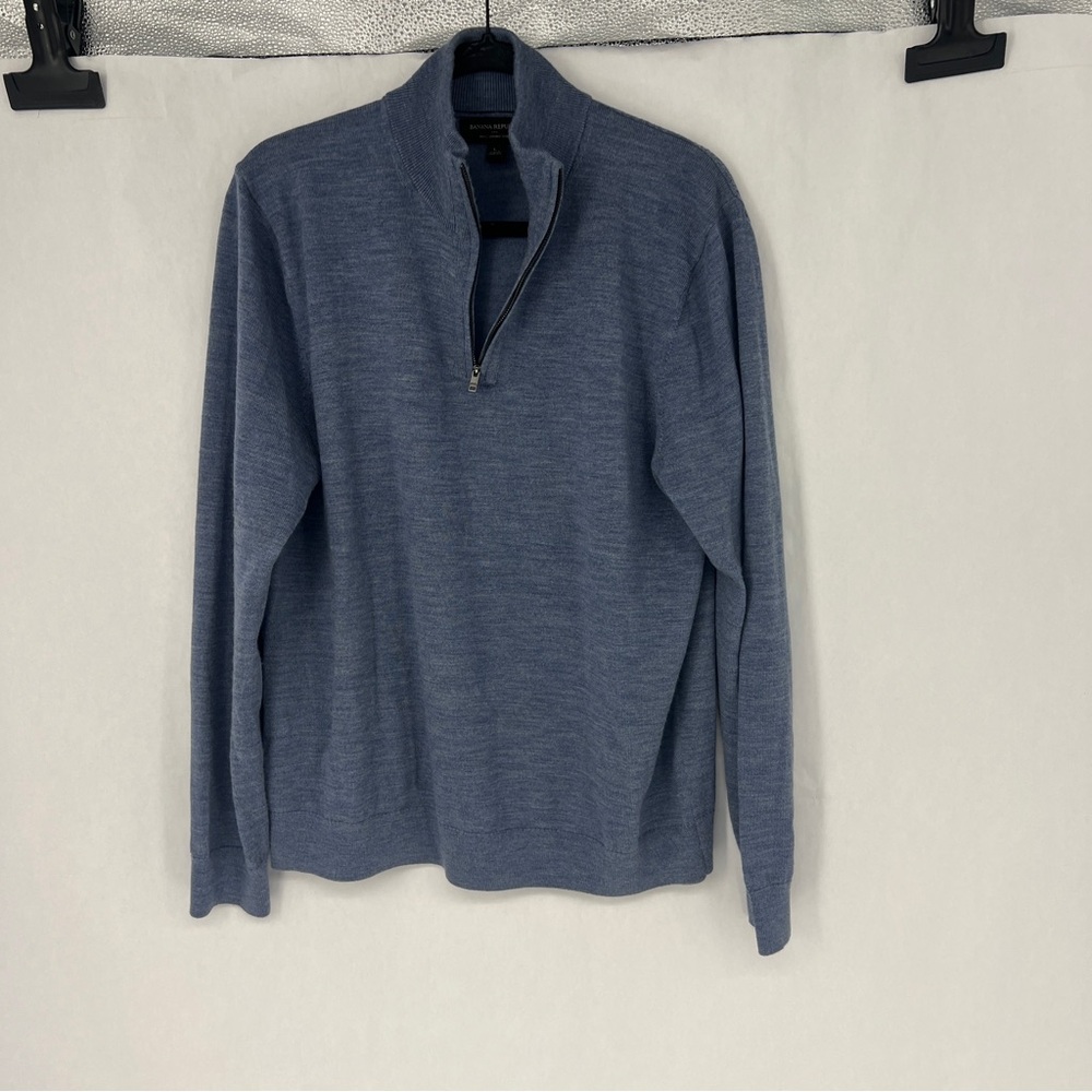 Banana Republic merino wool Blue Zip-Up Sweater